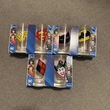 DC Comics Licensed Glassware Set 3-2pk 9oz. Drinking Glasses COMPLETE SET