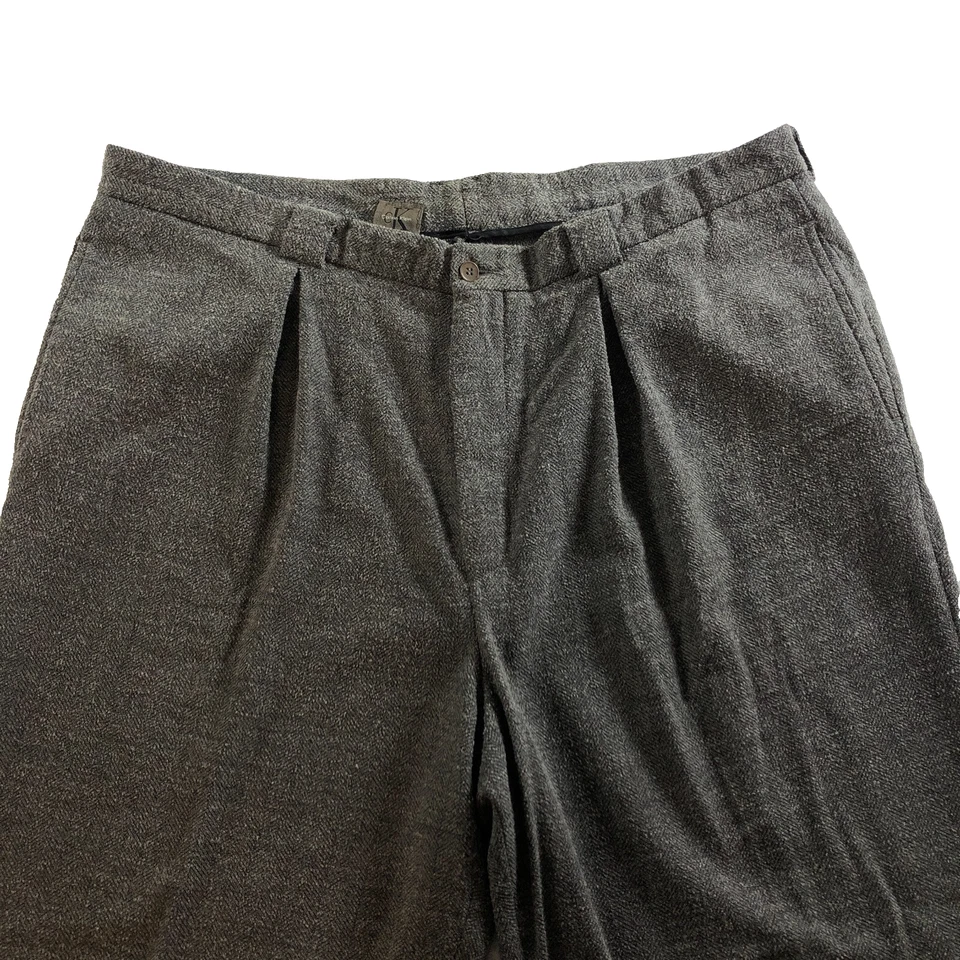 Calvin Klein Womens Wool Blend Dress Pants Sz 20 (40x28) Heather Gray High Rise - Image 2 of 4