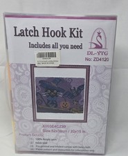 New DL-YTG Latch Hook Rug. Complete Kit  Halloween Cat  PrePrinted Yarn, Canvas