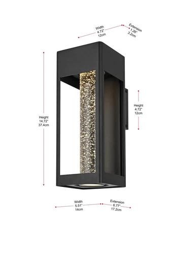 Elegant Lighting Amaris 15" Led Outdoor Wall Sconce in Black - Picture 8 of 8