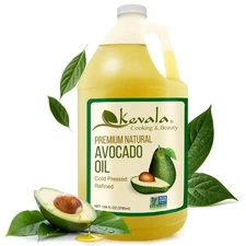 Cold Pressed Avocado Oil Non-GMO Kosher 128 Fl Oz Multi-Use Cooking & Skincare