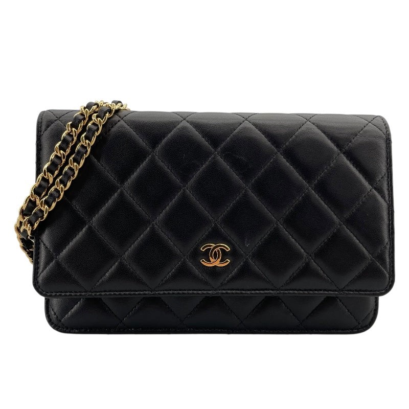 CHANEL Black Lambskin Shoulder Bag with Chain GHW AP0250 28 Series #914