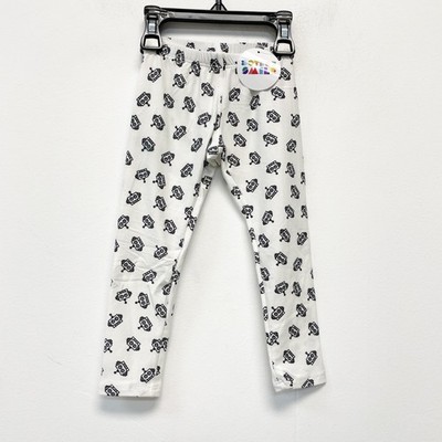 Dot Dot Smile Kids White Robot Print Stretch Full Length Leggings Size 2T