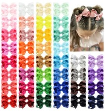 80PCS 3Inch Hair Bows for Girls Grosgrain Ribbon Toddler Hair Accessories with