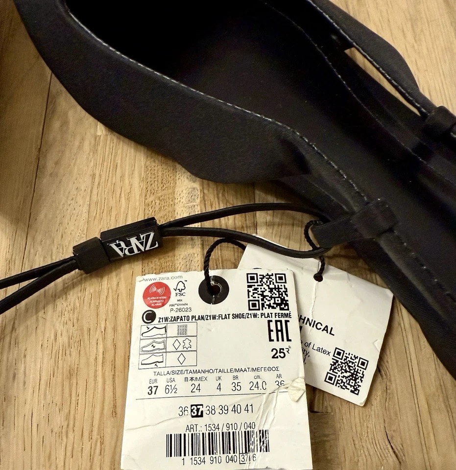 Nuevo Zara Embellecido Slingback Punta Plana Foto 4 de 4