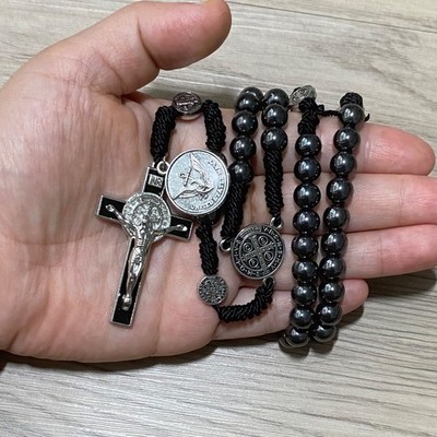 US Navy Cord Rosary US Navy & St Michael Medal St Benedict Medal Centerpiece