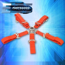 Universal 1X Red 2" 5-Point Cam Lock Buckle Racing Seat Belt Harness Straps Kit