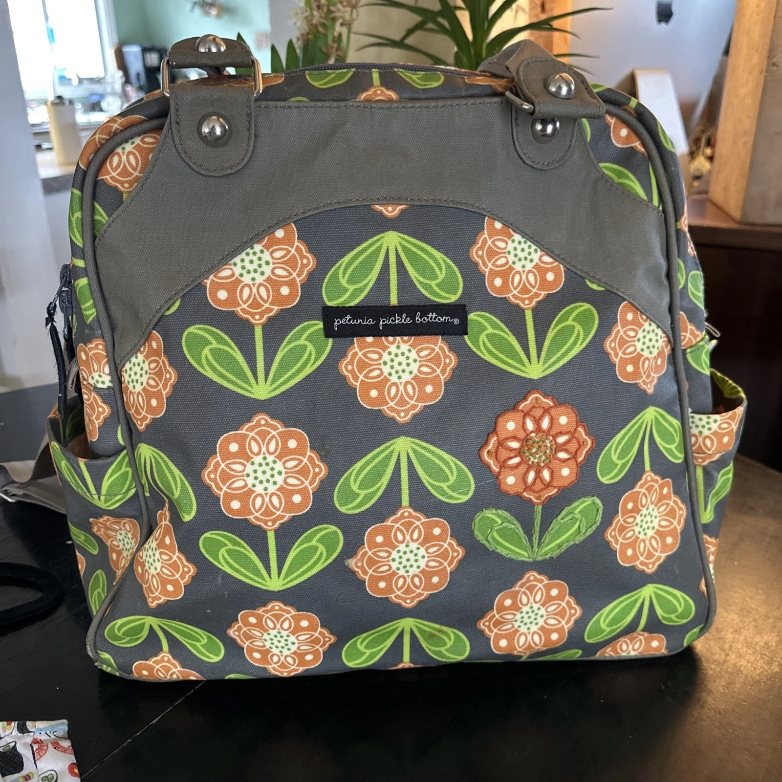 Petunia Pickle Bottom Wistful Weekender Tote Floral Diaper Bag Spring RARE Large