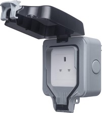 BG Electrical WP23-01 Single Outdoor Weatherproof Unswitched Socket, IP66 Rated