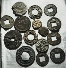 Indonesia Malaya tin pitis 1500-1600s  river found 15pcs see image !!!