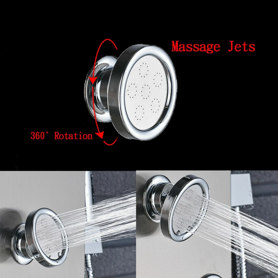 Thermostat Dusche Duschpaneel Niederschlag Wasserfall Duschkopf Massagedüsen - Bild 4 von 4