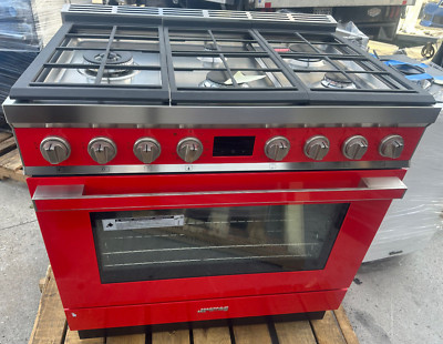 Smeg Portofino 36'' Freestanding Professional Dual Fuel Range - CPF36UGMR
