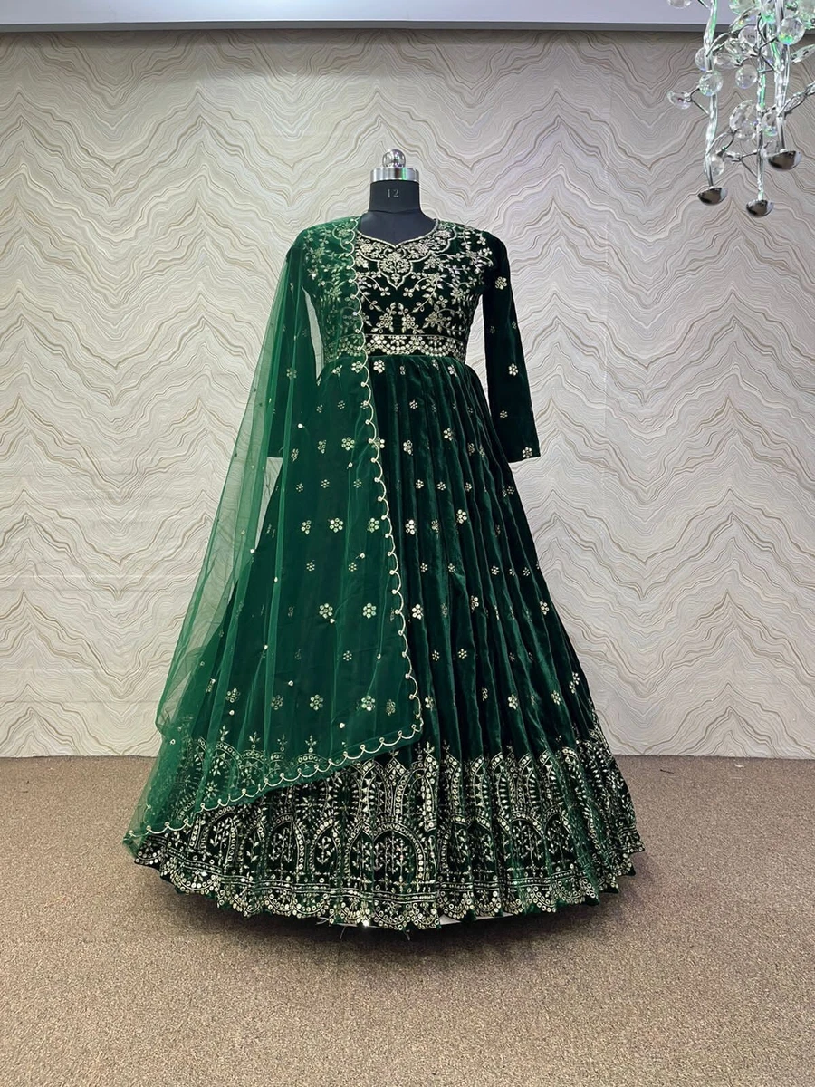 Velvet dress top with dupatta