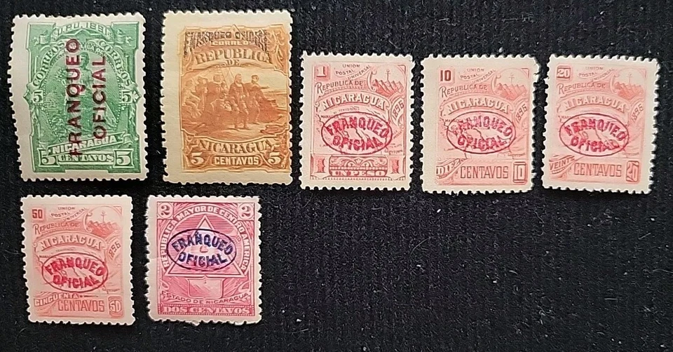 18 estampillas posestage y reverso de libro de Nicaragua de 1891-89 MNH, sin usar y usadas Foto 4 de 4