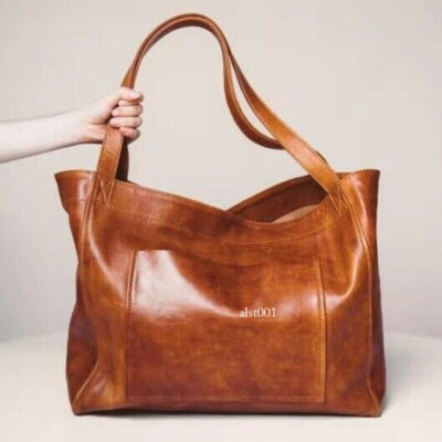 Women's Casual Soft Leather Tote Bag Large Capacity Handbag