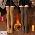 2 × Women Thigh High Socks Tall Long Knitt Winter Warm Thick Over Knee Stockings