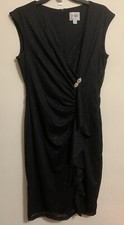 J Taylor Cocktail Sleeveless Party Dress Size 10 Black Glitters