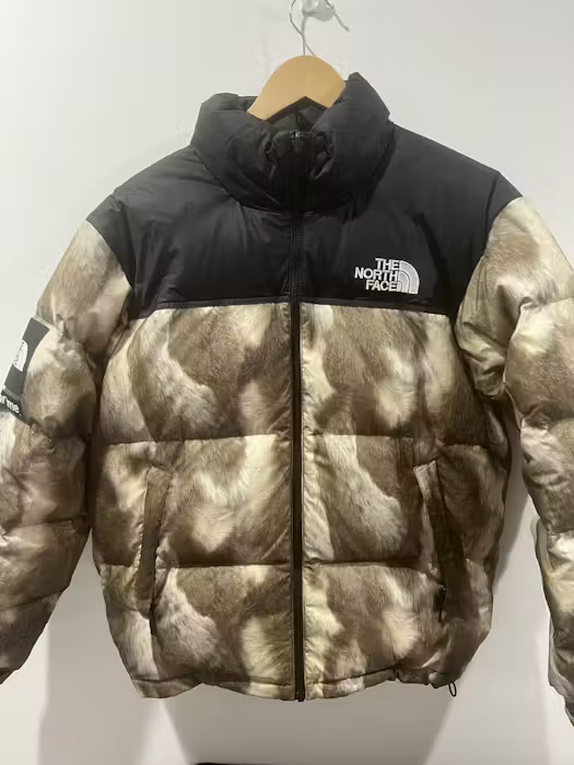 SUPREME x The North Face FW13 Fur Print Nuptse Brown Used SUPREME x The North Face FW13 Fur Print Nuptse Brown Used