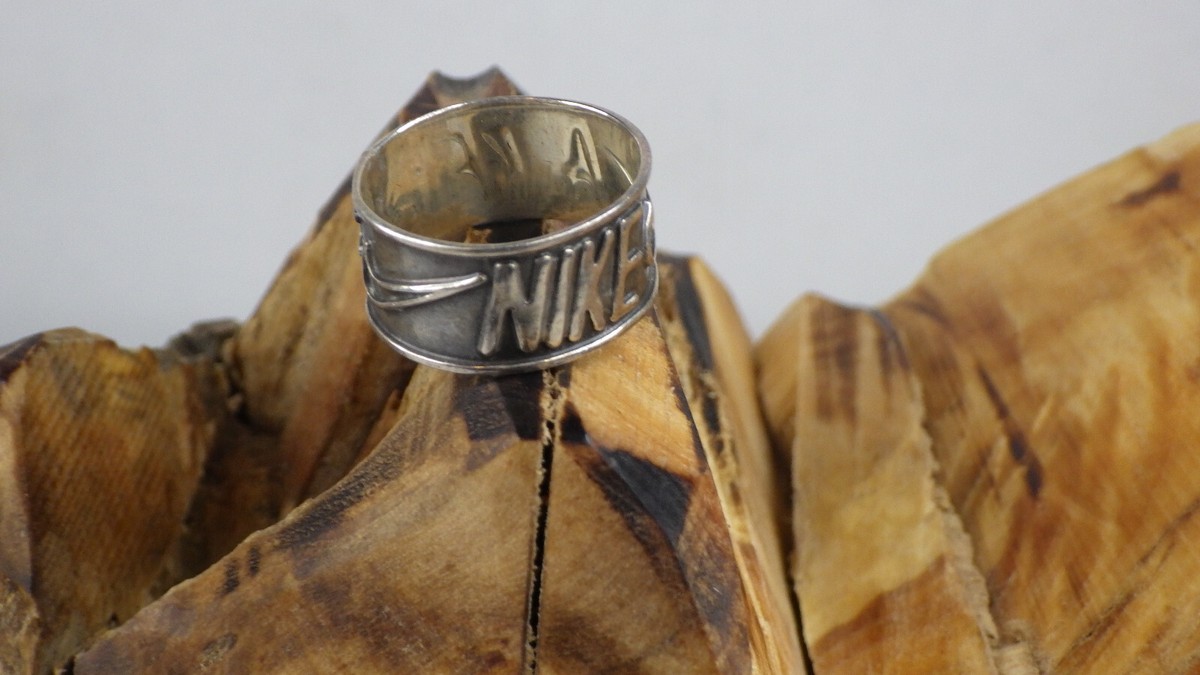 Vintage Sterling Silver 925 Ring Nike Wide Band Logo | eBay