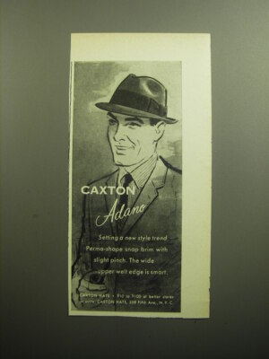 1958 Caxton Adano Hats Advertisement