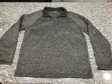 Eddie Bauer Men  s XL 1/4 Zip Fleece Sweater Gray Better Sweater Clean 