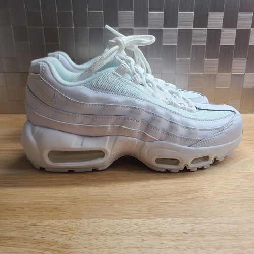 Nike GS Air Max 95 Recraft CJ3906 100 Triple White Shoes Size 6.5Y /Women Size 8 - Picture 4 of 10