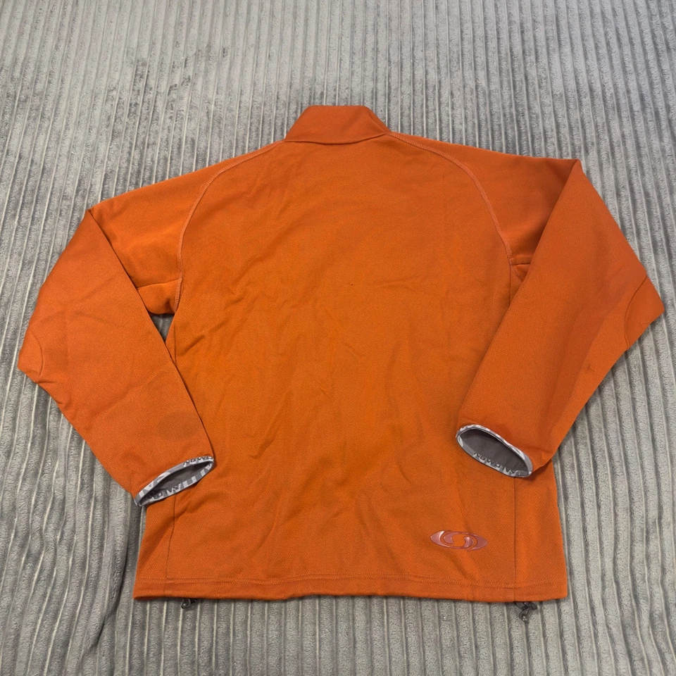 Jaqueta Salomon Masculina L Laranja Queimado Zíper Completo Esqui Térmica Lã Forrada Concha Macia - Imagem 2 de 4