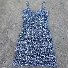 Windsor Blue White Floral Dress Womens Large Bodycon Sleeveless Party Cocktail