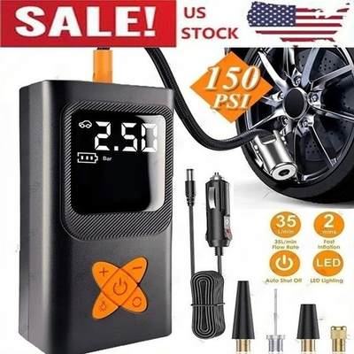 #ad #ad 150 PSI Digital Tire Inflator Car Air Pump Compressor Electric Portable Auto 12V $14.99