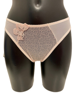 Empreinte Dragee Candy Pink Briefs 10 XS Sheer String Panties Underwear Ladies