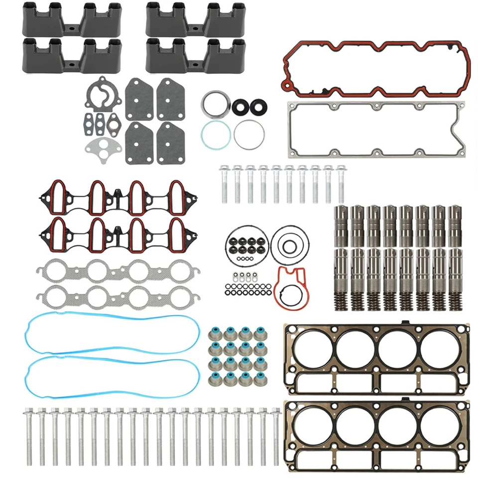 For Chevrolet GM 5.3 AFM Lifter Kit Head Gasket Set Head Bolts Lifters w/Guides - Image 4 of 4