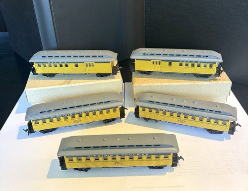 Vtg. HO Lot of 5 Pocher Italy Virginia & Truckee #38 Passenger Coach Train Cars