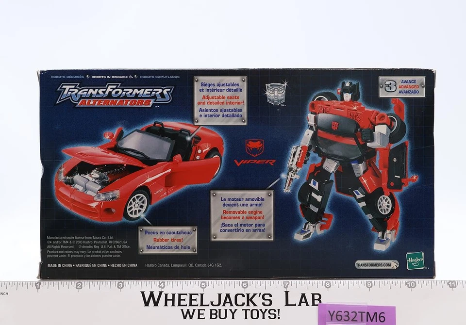 Side Swipe Dodge Viper Tranformers Alternators 2003 Hasbro Figure NEW SEALED - Image 3 of 4