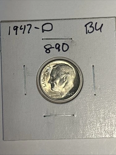1947-D BU Roosevelt Dime, Item 890