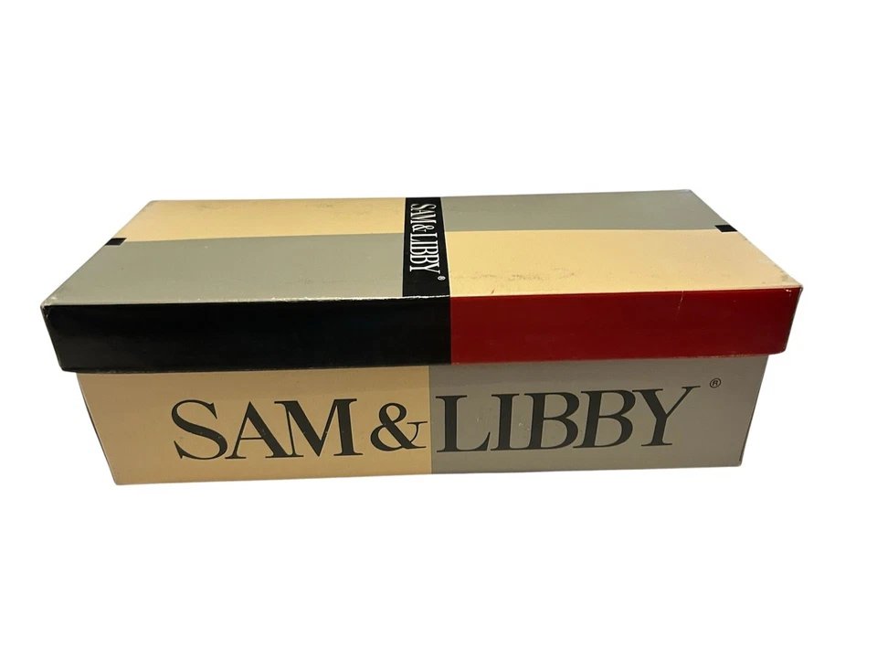 SAPATOS DE BALÉ SAM & LIBBY VELUDO PRETO SOLA DE COURO 6 1/2 M COM CAIXA - Imagem 2 de 4