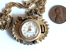 GOLDEN SHIELD Vintage Swiss Made Wind-up Women's Pendant Watch For Repair. Rare
