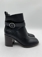 Crown Vintage Courla Ankle Size Zipper Boots, Black Leather, Size Women's 8M