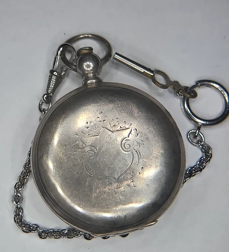 Antique 1870s Waltham R.E. Robbins Pocket Watch Coin Silver Hunter Case #D222