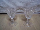Pair of  VTG Signed Vintage Irish Cut Crystal Waterford  Tramore  Wine Glasses