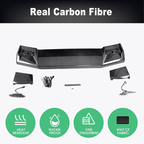 Fit For Benz W463 G500 G65 63 Real Carbon Front Roof Spoiler Wing LED Light - Picture 6 of 12