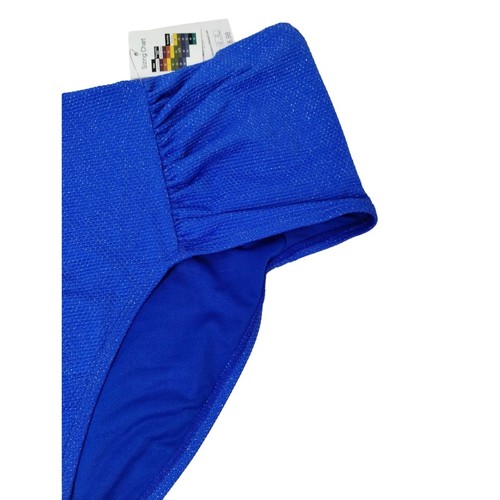 Parte inferior de bikini Time and Tru para mujer XL Royal Crew azul 1X cintura alta acanalada plus - Imagen 5 de 7