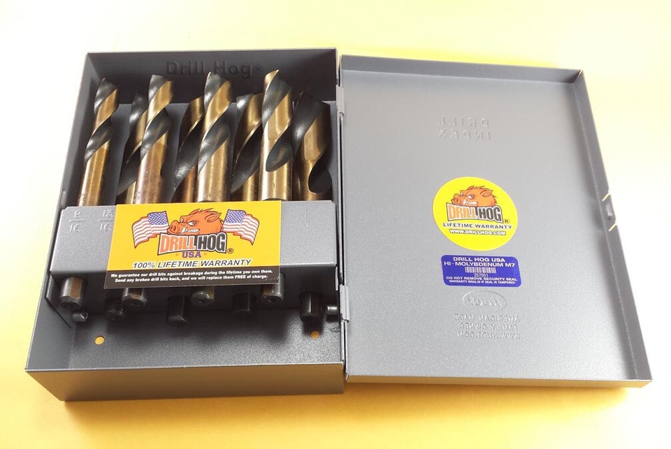 Lot De 8 Forets Hi-Molybdène M7 Argent - Marque Drill Hog® - Garantie à Vie
