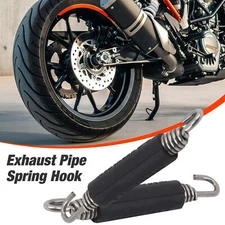 2pcs Motorcycle Exhaust Connect Springs Link Pipe Metal Springs Hook