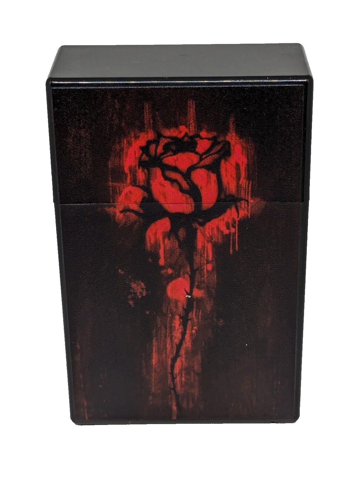 RYO Single Rose Black King Size Push-Open Plastic Cigarette Case  