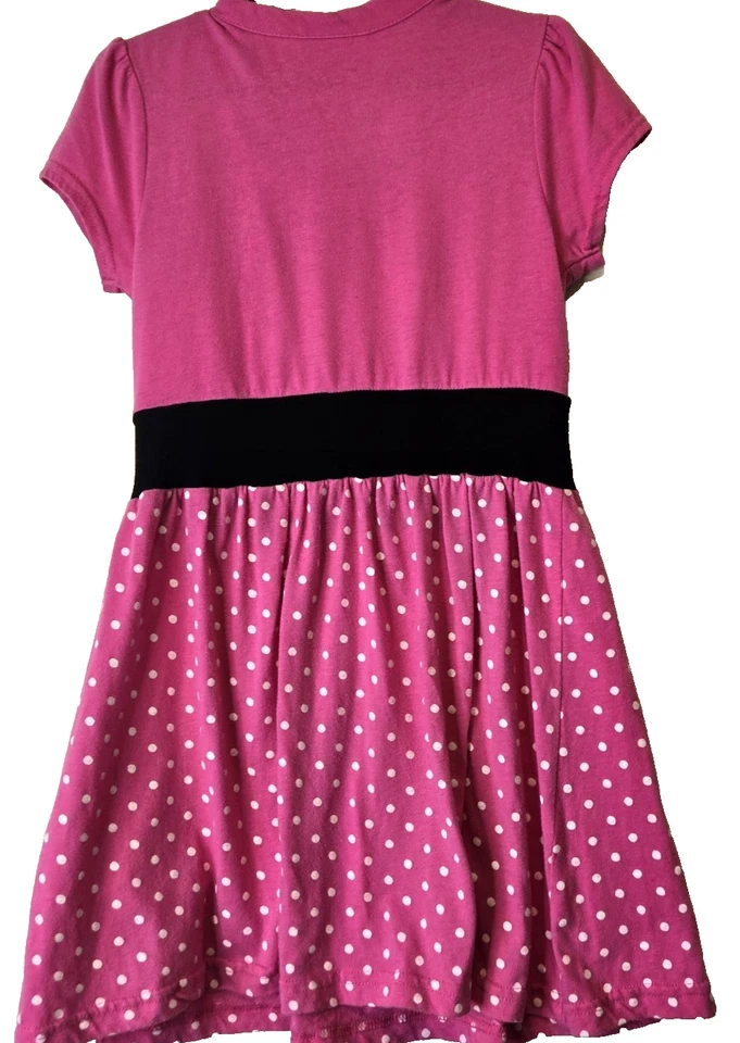 Hello Kitty Dress / Attached Jacket - Girls Size S (6-6X) Pink Polka Dot & Blk - Image 4 of 4