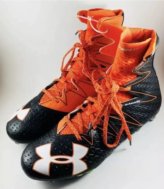 Under Armour UA Highlight MC Mens High Top Football Cleats Black Orange Size 12 for sale online