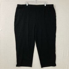 Susan Graver Black Soft Stretch Pull-on Cropped Pants size 3X