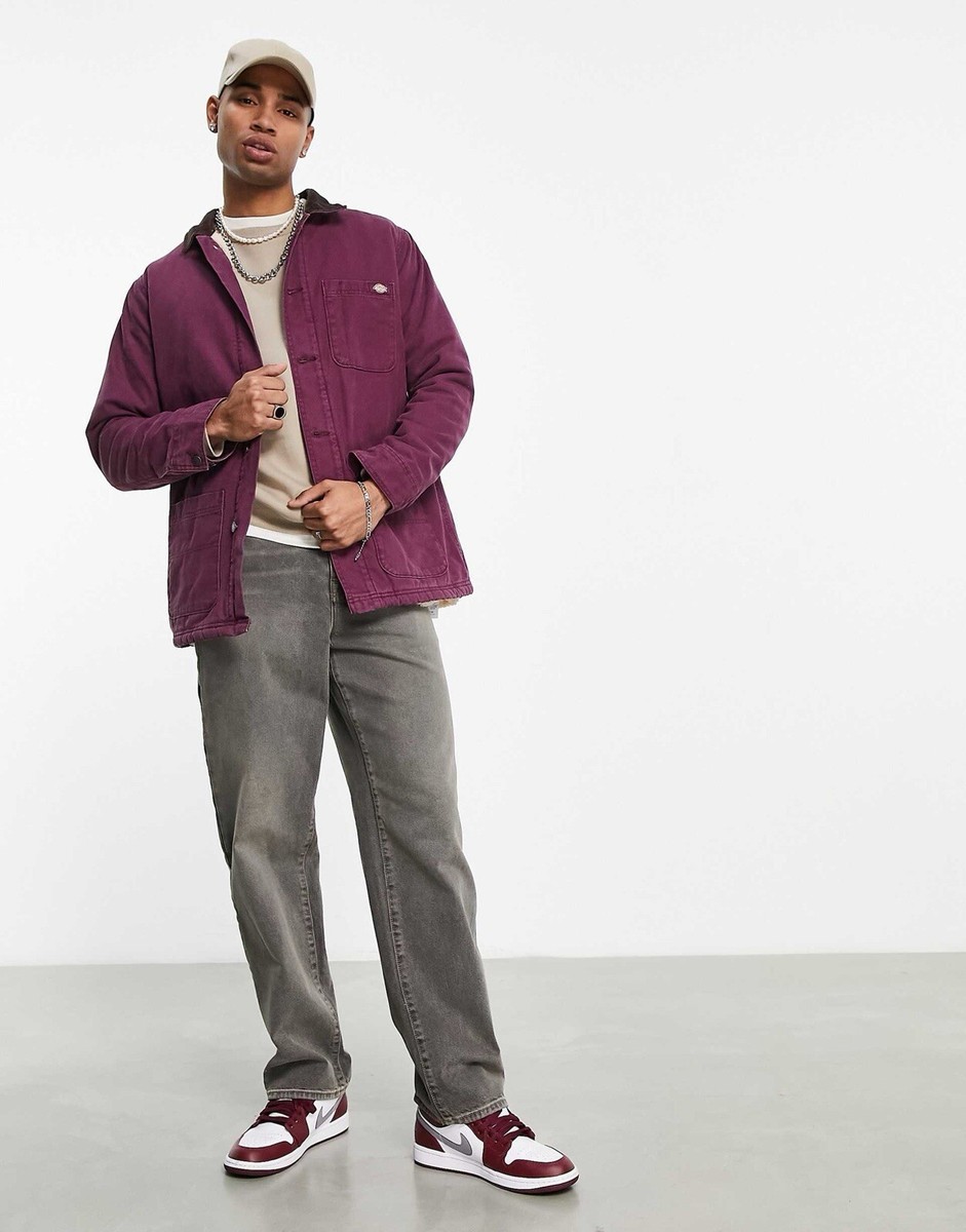 Dickies Duck Canvas chore jacket in burgundy Size XL | eBay