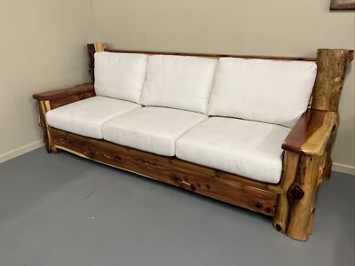 Cedar Log Couch With Live Edge