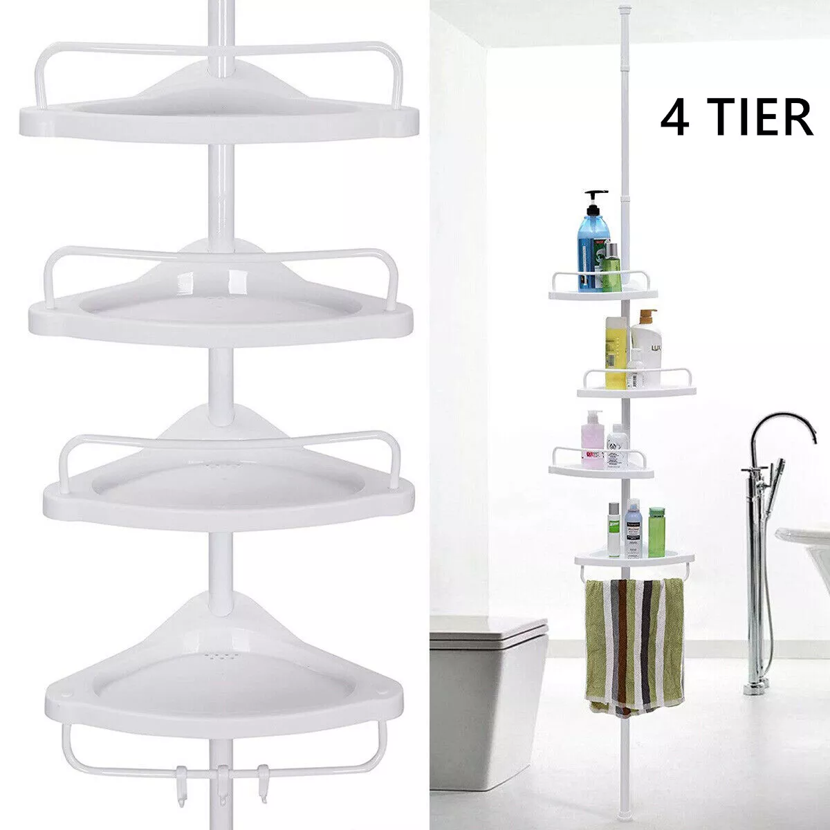 Bathroom corner 2024 shelf unit chrome